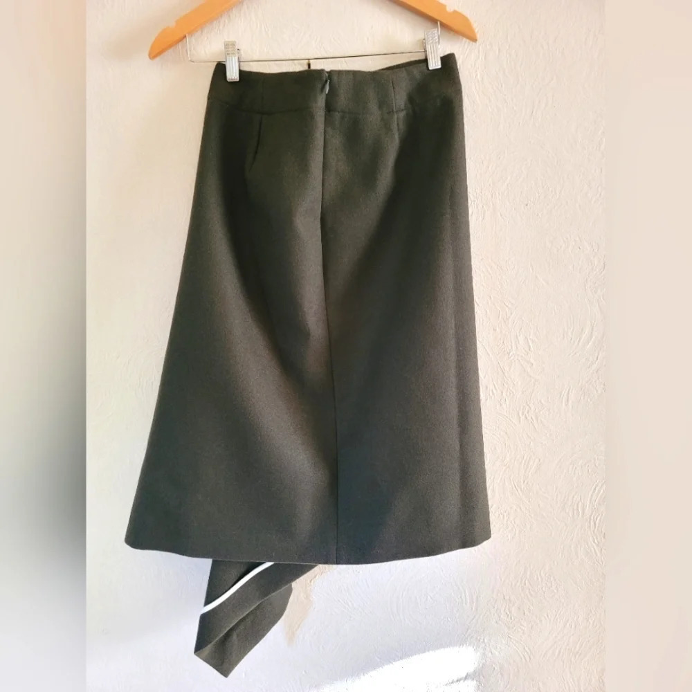 Sacai, Melton Asymmetric Tight Wool Skirt, Size 2 - Picture 6 of 14